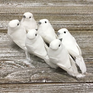 6 Decorative Artificial WHITE DOVE Birds On CLIPS Craft Embellishment Home Decor, Christmas Decorations, Wedding Birds, Hair Accessories image 4