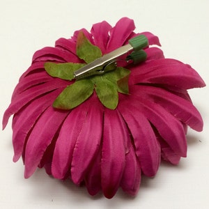 Silk Flowers One Jumbo PINK Mum on a CLIP 5.5 Inches Artificial Flowers image 4