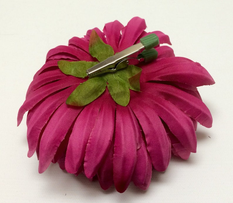 Silk Flowers One Jumbo PINK Mum on a CLIP 5.5 Inches Artificial Flowers image 4