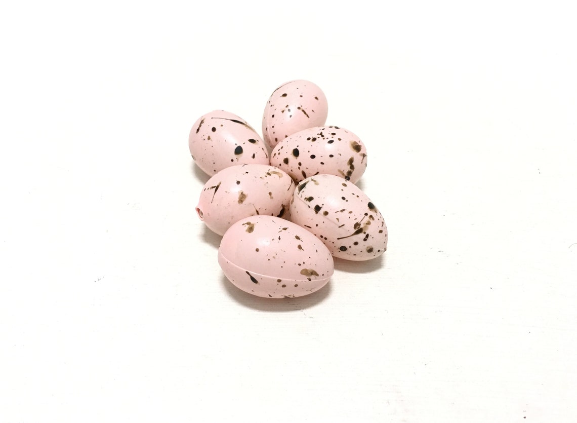 6 Artificial PINK Bird Eggs With Brown Speckles Artificial Etsy