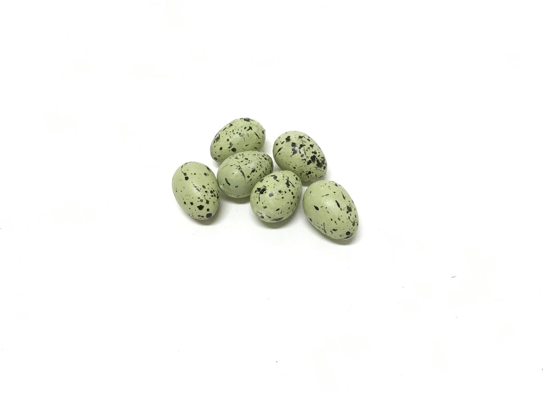 6 Artificial Beige Green Bird Eggs With Brown Speckles Artificial Eggs