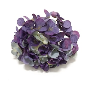 Hydrangea Head in Shades of Purple Artificial Flowers, Flower Crown, Halo, Wedding Flowers, Silk Flowers, Hair Accessories, Millinery, Hat image 1