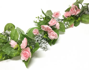 Pink Rose Flower Garland//floral //wedding Decoration - Etsy UK