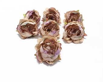 7 BEIGE Artificial Mini Peonies- Artificial Flowers, Silk Flowers, Wedding, Hair Accessories, Flower Crown, Millinery, Corsage, Boutonniere