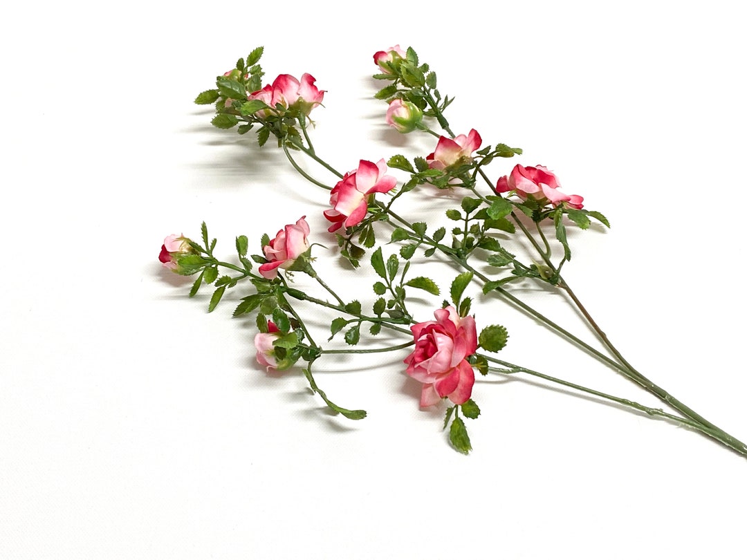 23 Inch Artificial PINK Rose Spray Artificial Flowers, Silk Flowers