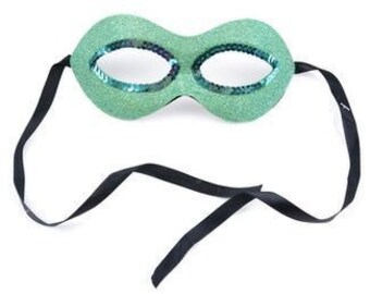 MINOR BLEMISHES Masquerade Mask - Aqua Green Fancy Deco Half Mask - Costume Party Mask, Cosplay, Halloween, Party Mask, Dress Up, Kids