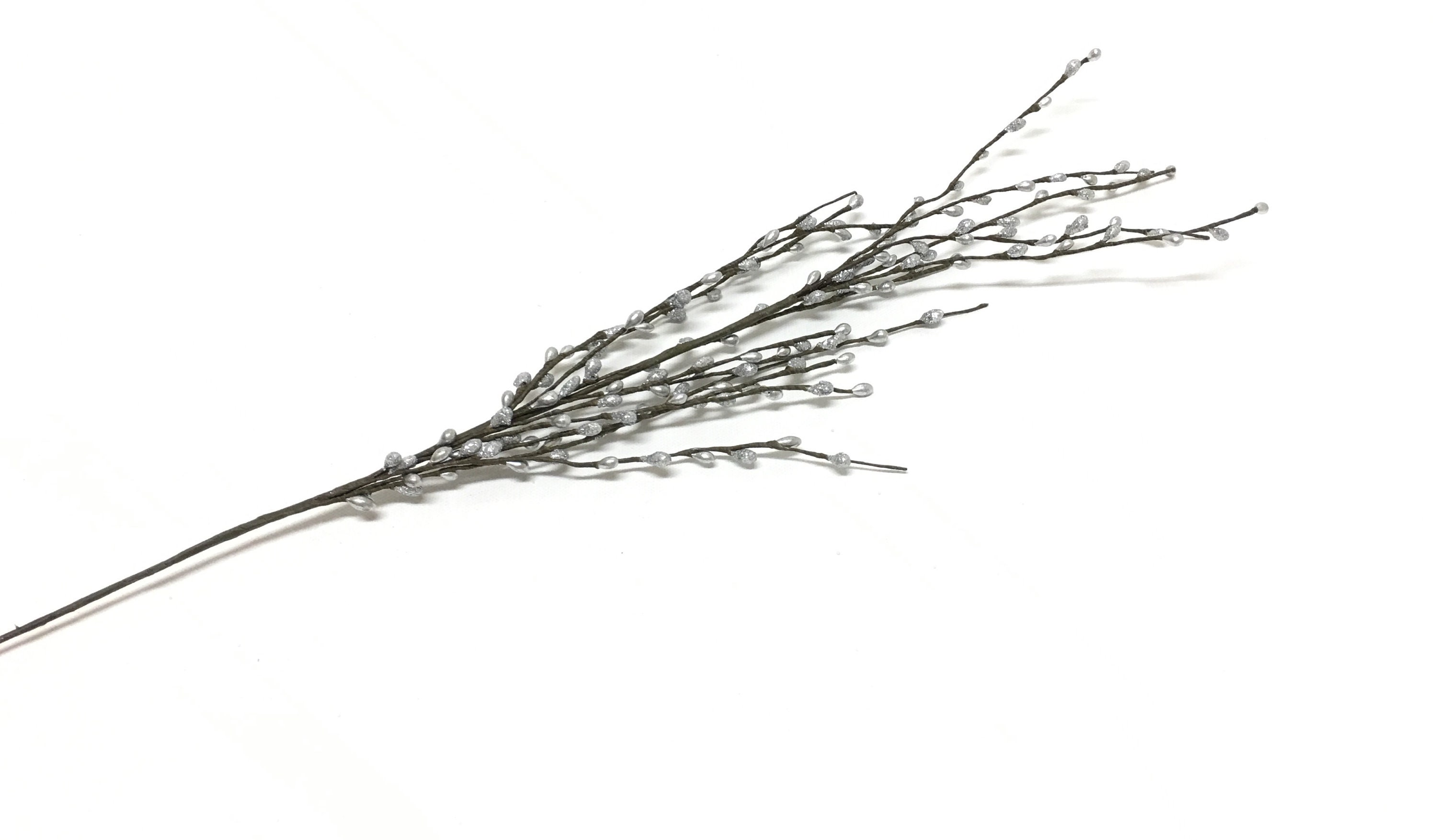 SILVER Glitter Pip Berry Spray Artificial Flowers Berry Etsy