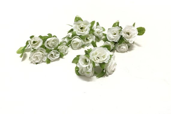 18 rosas pequeñas cream white miniatura flores artificiales - Etsy México