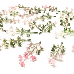 20 tallos de bayas de Astilbe artificiales rosas, vegetación, relleno, flores artificiales, corona de flores, boda, sombrerería, guirnalda, bricolaje, ramillete, sombrero