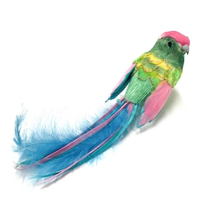 Artificial Multicolor Parrot on Clip - Christmas Tree Decoration, Wreath, Bird Cage, Wedding, DIY, Centerpiece, Costume, Ornament, Diorama
