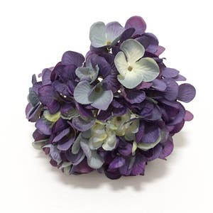 Hydrangea Head in Shades of Purple Artificial Flowers, Flower Crown, Halo, Wedding Flowers, Silk Flowers, Hair Accessories, Millinery, Hat image 2