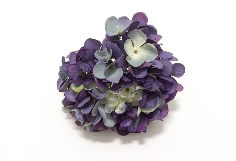 Hydrangea Head in Shades of Purple Artificial Flowers, Flower Crown, Halo, Wedding Flowers, Silk Flowers, Hair Accessories, Millinery, Hat image 2