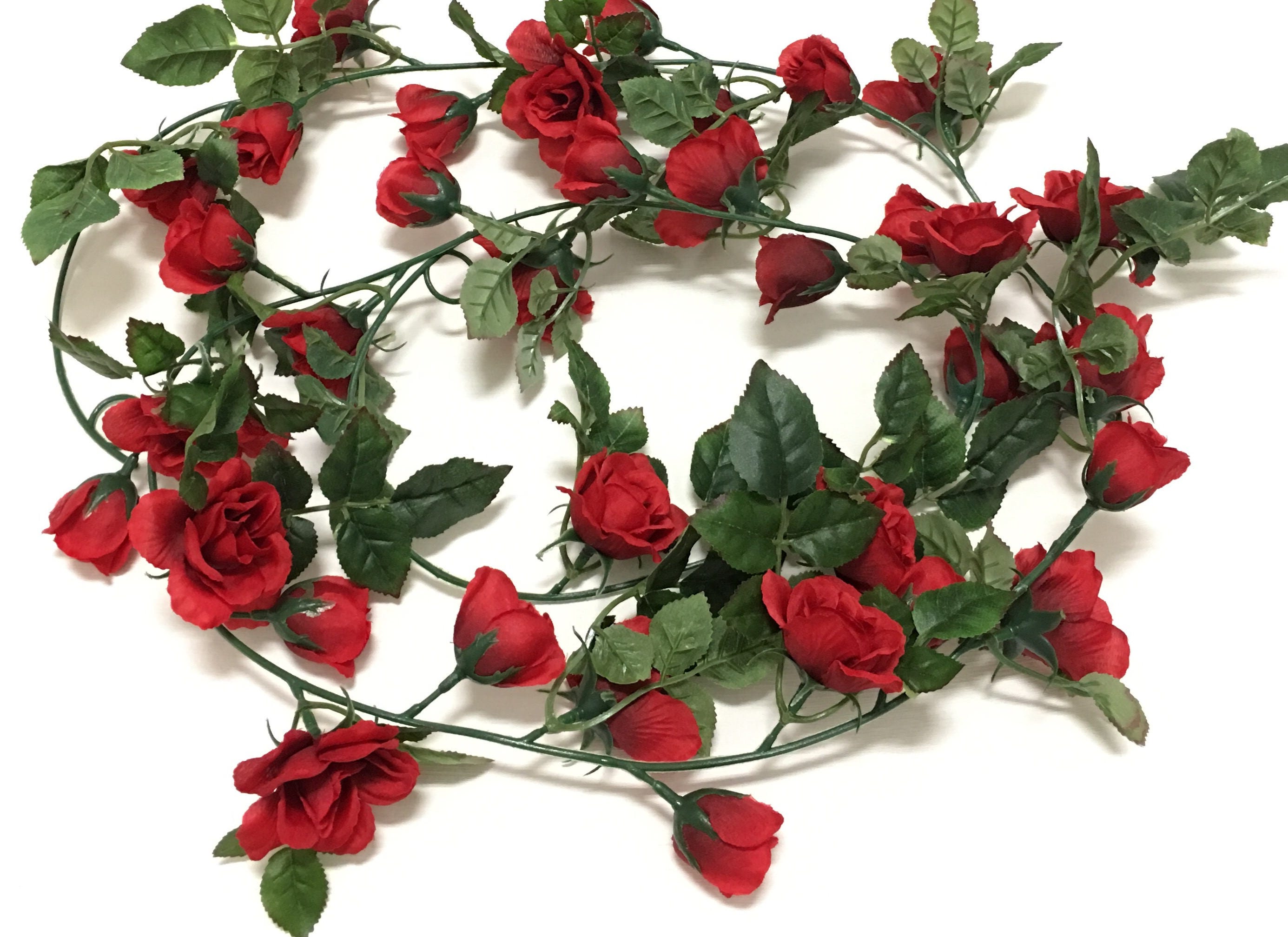 6 Ft RED Rose GARLAND Wedding Crowns Head Wreaths Wedding | Etsy