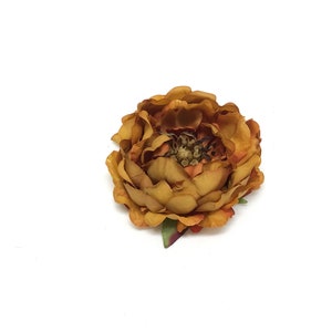 Artificial Amber Orange Peony - Real Touch Flower, Artificial Flower, Silk Flowers, Flower Crown, Hair Accessories, Hat, Wedding Flowers