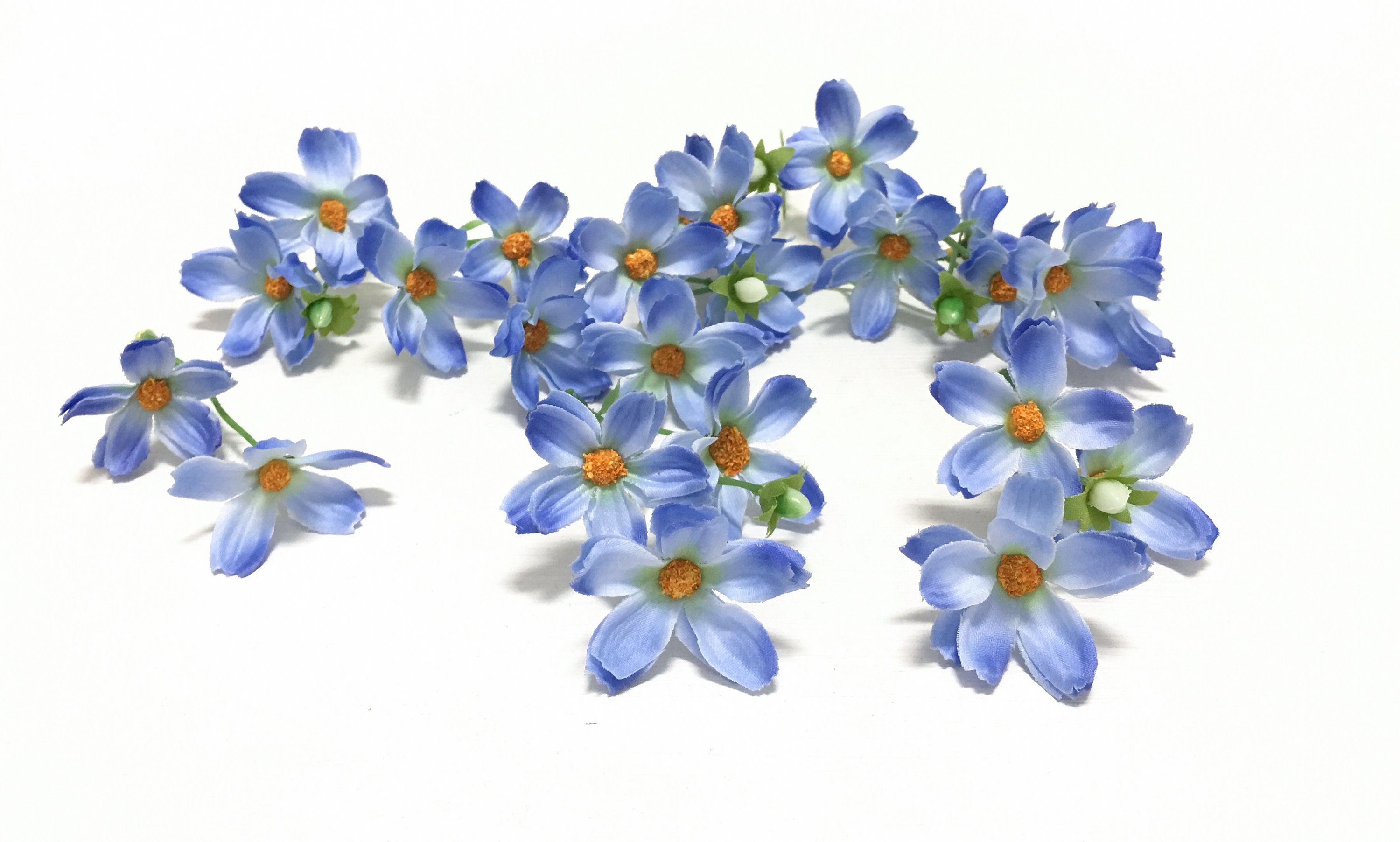 24 Baby Cosmos en bleu pervenche Fleurs artificielles - Etsy France