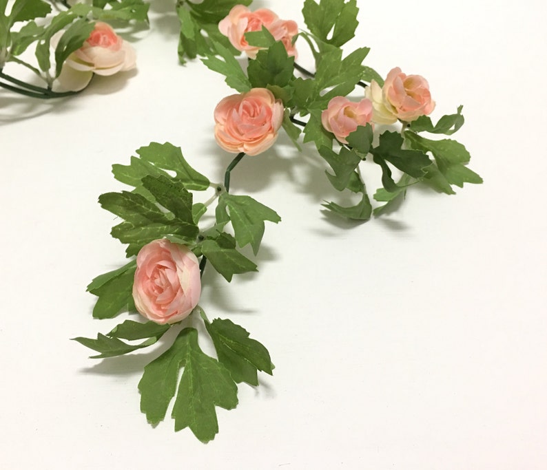 Wedding Crowns Artificial Flowers 6 Ft Blush Pink Mini Ranunculus GARLAND Wedding Arbor Silk Flowers Flower Crown Wreath Nursery