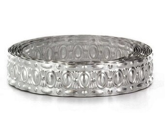 3/4" Zinc Plated Metal Ribbon with Ovals & Dots - Picture Frames, Weddings, Altered Art, Lamp Shades