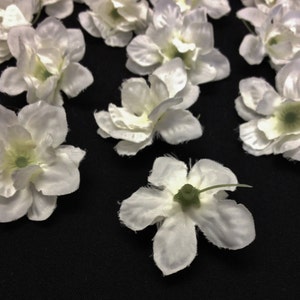 20 Cream White Artificial Delphinium Blossoms ALMOST 1.5 Inches Artificial Flowers, Flower Crown, Flower Letters, Hair Accessories, Tutu image 2