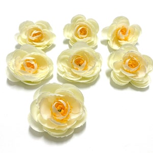 7  Cream Artificial Ranunculus - Artificial Flowers, DIY Wedding, Flower Crown, Silk Flowers, Bouquet, Tutu, Hair Accessories, Corsage