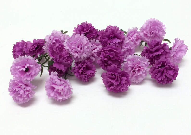 24 Purple Artificial Mini Mums Flower Crown Artificial Etsy