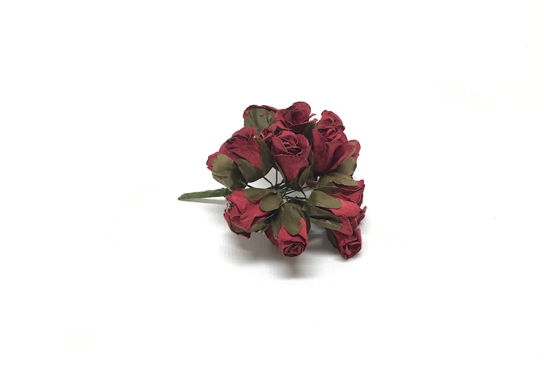 Favors Hat Wedding Invitations Tutu Millinery Paper Crafting 20 Red Paper Roses for Scrapbooking Wreath Artificial Flowers Party