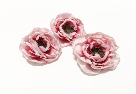 3 piccole peonie a effetto secco in rosa fiori artificiali, fiori di seta,  corona di fiori -  Italia