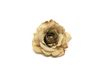 Jumbo Fully Bloomed Taupe Brown Rose - Silk Flowers, Artificial Flower, Millinery, Wedding, Flower Crown, Tutu, Hair Accessories, Wreath