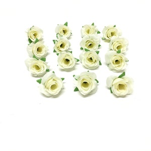 12 Miniature Artificial Cream Roses- Artificial Flowers, Silk Flowers, Flower Crown, DIY Wedding, Hair Accessories, Millinery, Corsage