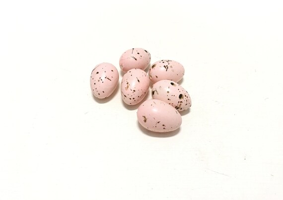 6 Artificial PINK Bird Eggs With Brown Speckles Artificial | Etsy