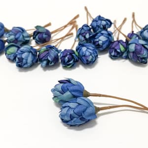Artificial BLUE Hops Blossoms - Artifial Flowers, Silk Flowers, Flower Crown, Hair Accessories, Millinery, Corsage, Wedding Flowers, Tutu