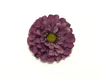 Jumbo Artificial Purple Zinnia - Artificial Flower, Silk Flower, Hair Accessories, Flower Crown, Wedding Flowers, Hat, Millinery, Bouquet