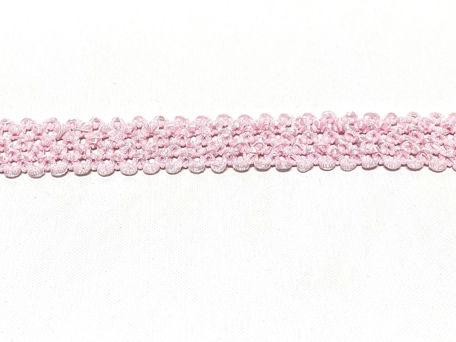 ELASTIC Waffle Crochet Ribbon in Light Pink - 2 Yards X 1.5 Inches ...