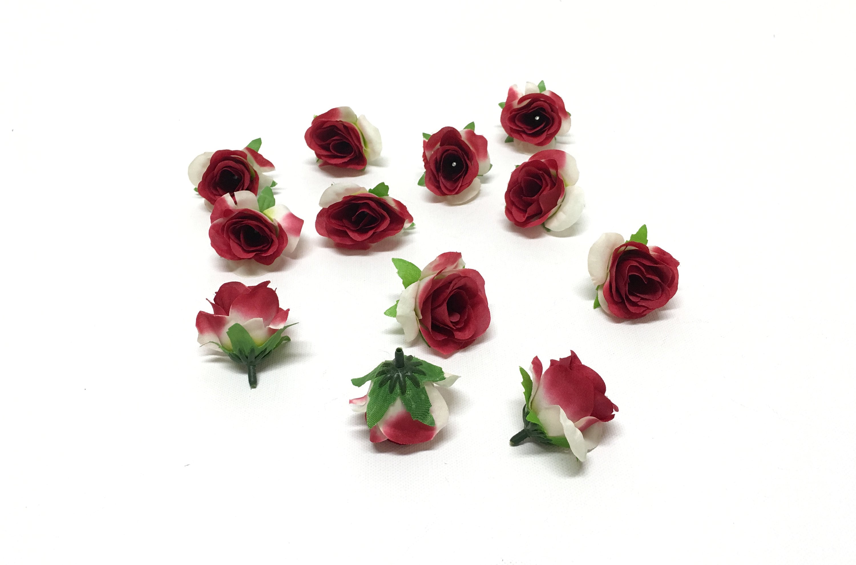 12 Miniature Artificial RED Roses Artificial Flowers Silk Etsy