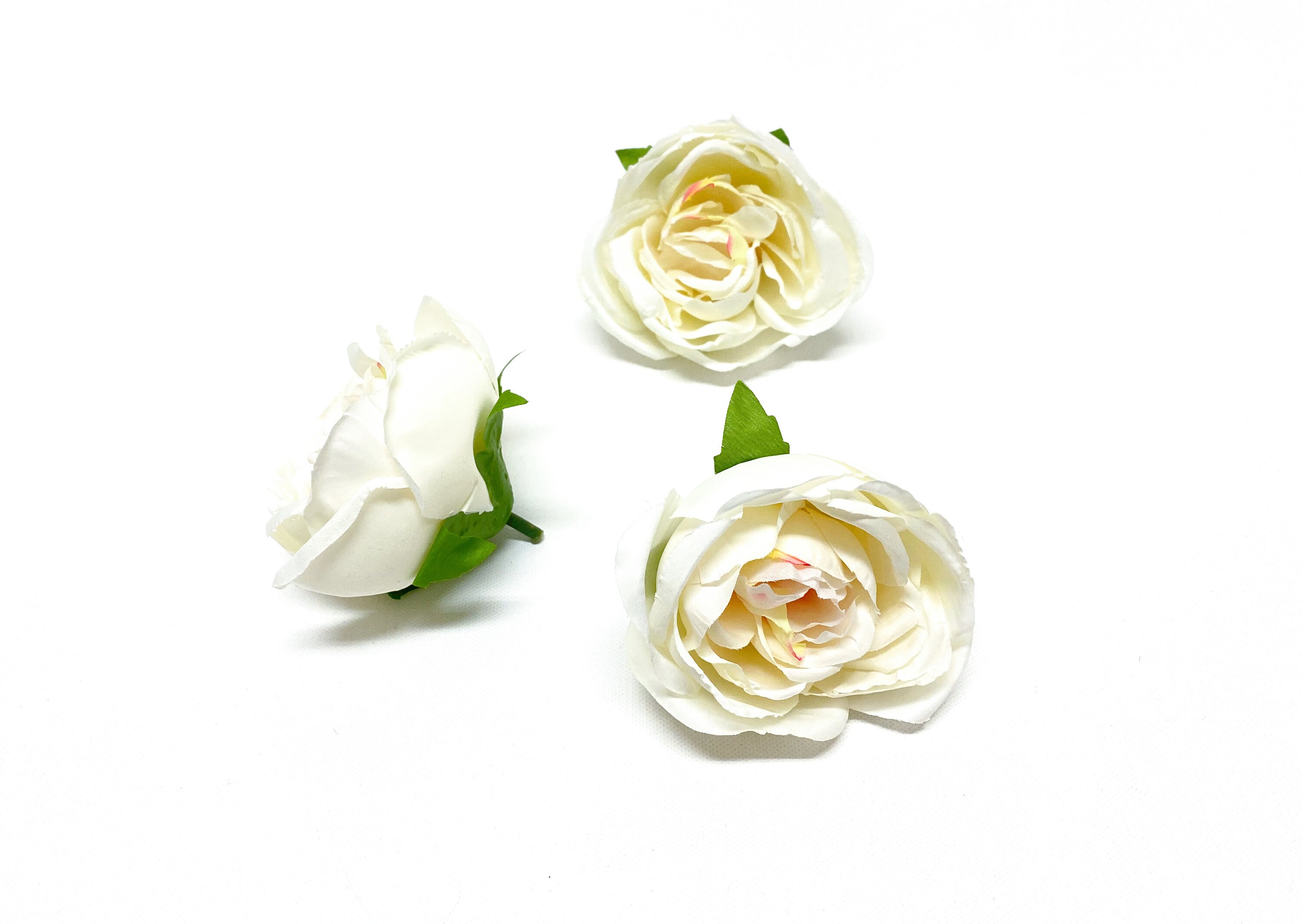 3 CREAM Artificial Cabbage Roses- Artificial Flowers, Silk Flowers ...