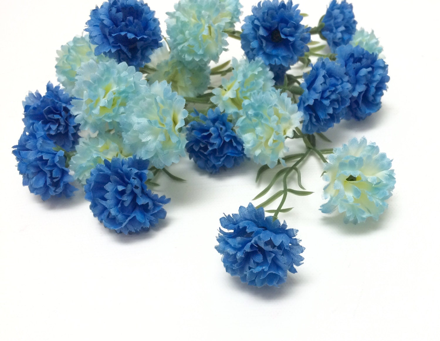 1 Lot Two Tone BLUE Mini Mums Artificial Flowers Silk Etsy