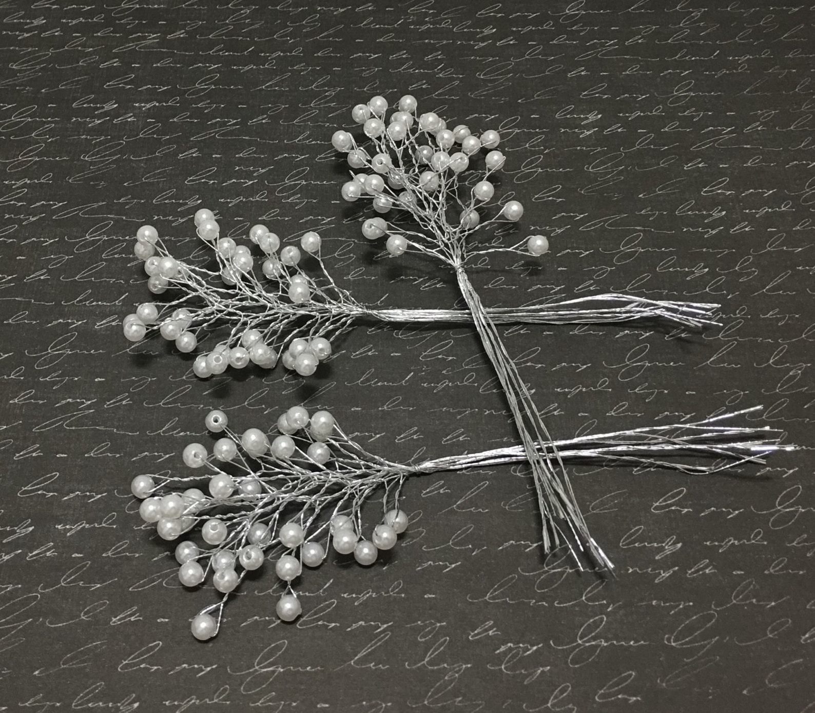 3 Sets 6mm White Pearl Picks Artificial Flowers Wedding Etsy