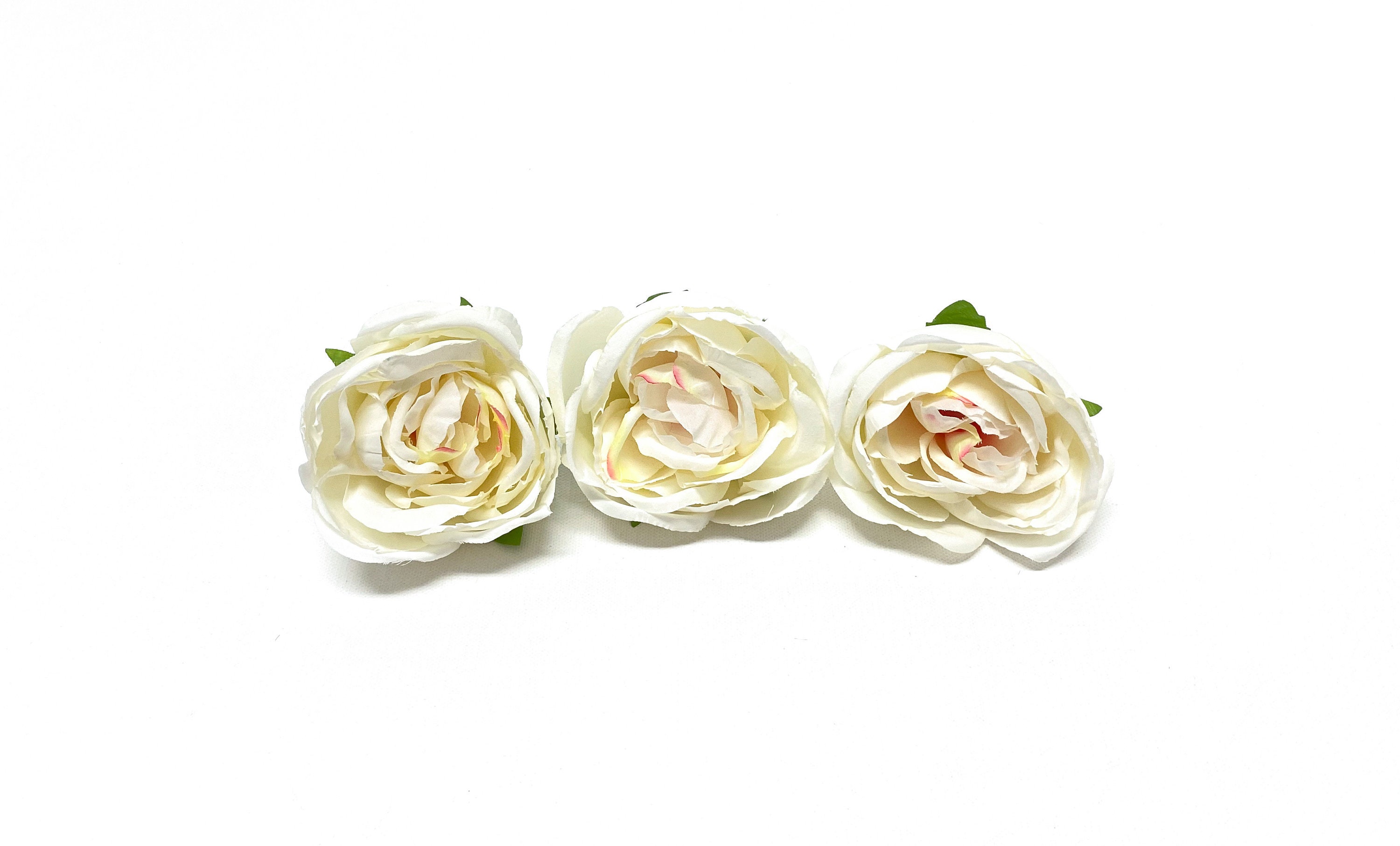 3 CREAM Artificial Cabbage Roses- Artificial Flowers, Silk Flowers ...