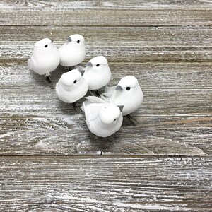 6 Decorative Artificial WHITE DOVE Birds On CLIPS Craft Embellishment Home Decor, Christmas Decorations, Wedding Birds, Hair Accessories image 2