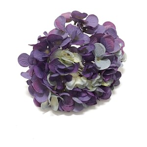 Hydrangea Head in Shades of Purple Artificial Flowers, Flower Crown, Halo, Wedding Flowers, Silk Flowers, Hair Accessories, Millinery, Hat image 4