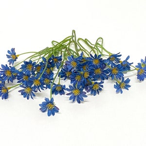 1 Set Royal Blue Artificial Wild Daisy Stems - Flower Crown, Halo, Wildflowers, Artificial Flowers, Silk Flowers, Wedding, Hair Accessory