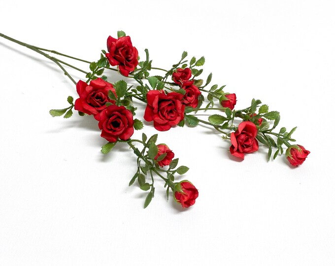 23 Inch Artificial RED Rose Spray Artificial Flowers Silk Etsy