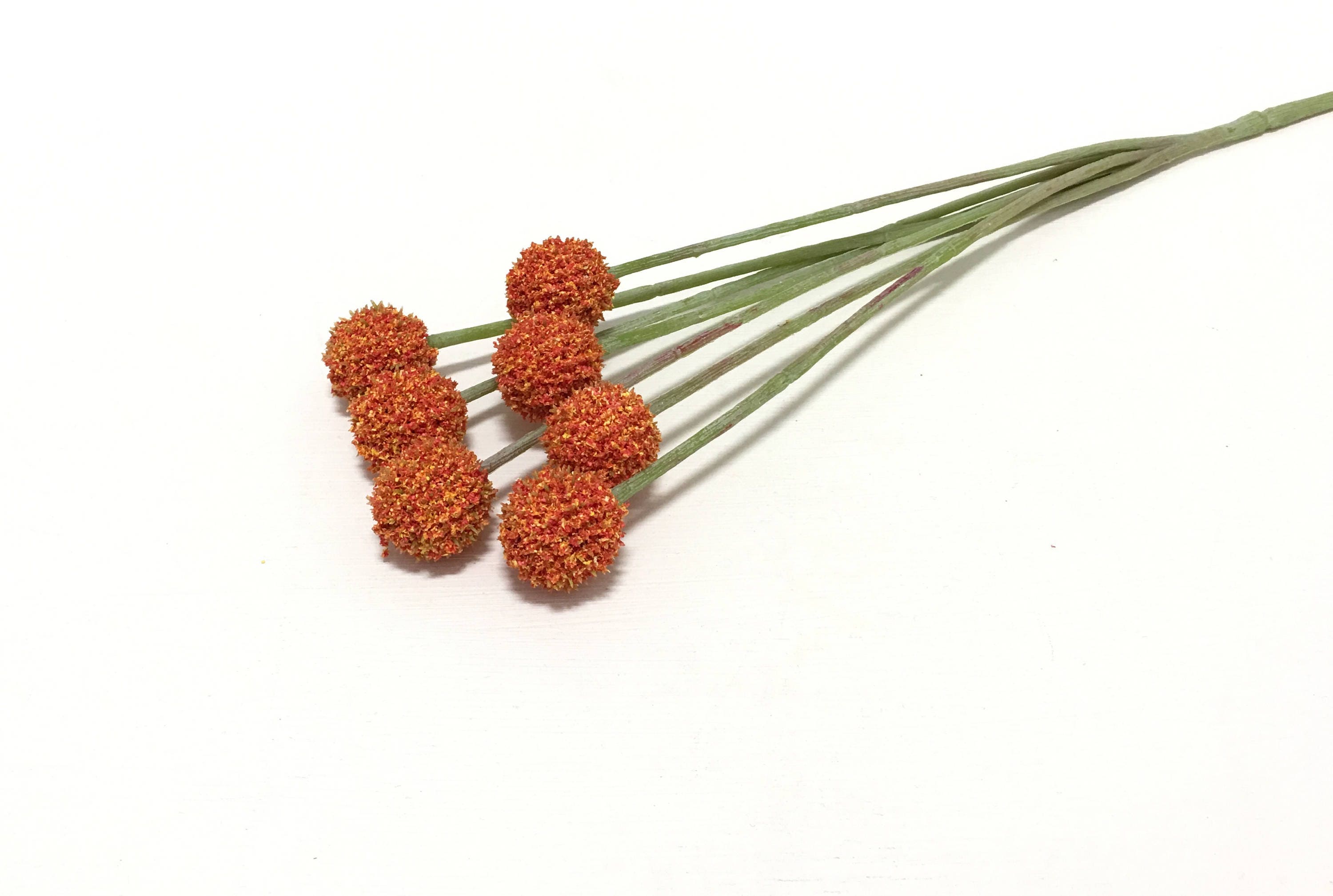ORANGE Billy Button Spray Craspedia Artificial Flowers Etsy