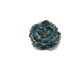 1 Jumbo Boutique Quality Aqua Green Artificial Peony- 7 Inches - Artificial Flowers, Flower Crown, Silk Flowers, Hair Accessories, Millinery