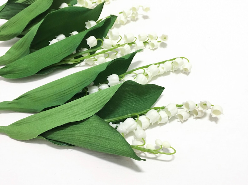 Artificial Lily of the Valley Flower Stems Bouquet, Artificial Flowers, Wedding Flowers, Silk Flowers, Flower Crown, Flower Arrangement image 3