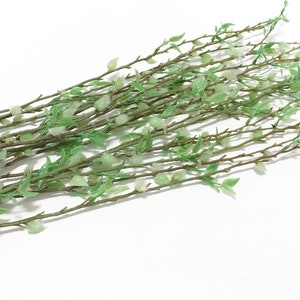 20 Artificial Green Willow Stems - Artificial Flowers, Greenery, Flower Crown, Artificial Flowers, Hair Accessories, Wreath, Millinery, Hat