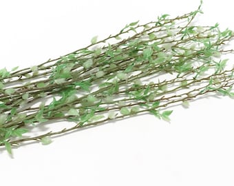 20 Artificial Green Willow Stems - Artificial Flowers, Greenery, Flower Crown, Artificial Flowers, Hair Accessories, Wreath, Millinery, Hat