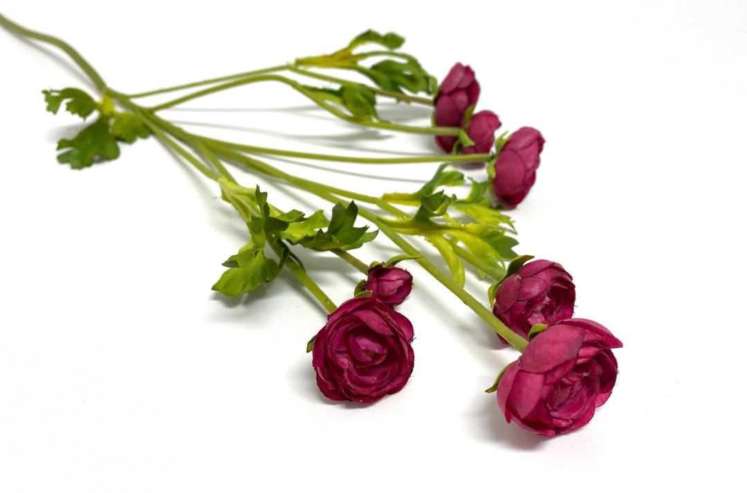 Magenta Ranunculus Magenta Fuchsia Purple Artificial Ranunculus Spray - Ranunculus Stems ...