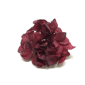 1 Small Burgundy Red Artificial Hydrangea Head-Artificial Flowers, Silk Flowers, Flower Crown, Hair Accessories, Wedding, Millinery, Corsage