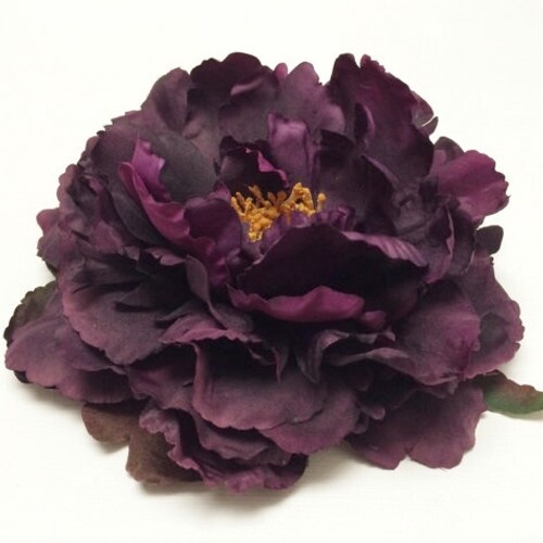 1 Jumbo Deep Eggplant Purple Artificial Peony 6 Inches Etsy