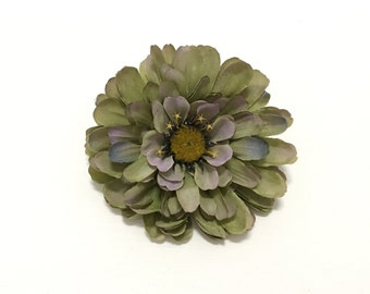 1 Jumbo Dusty Seafoam Green Artificial Zinnia - Silk Flowers, Artificial Flower, Flower Crown, Millinery, Hair Accessories, DIY Wedding, Hat